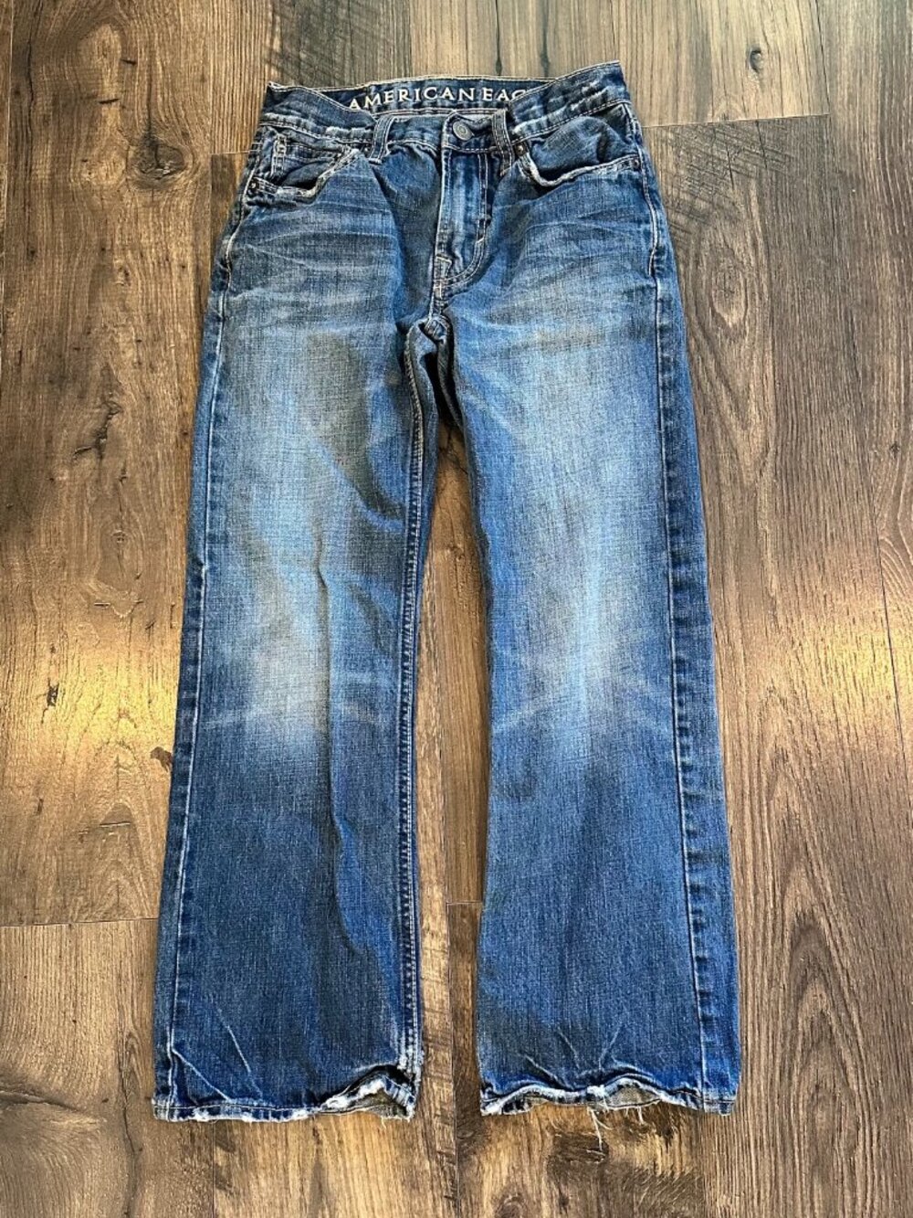 GUC Men's American Eagle Low Rise Boot Jeans, 100% Cotton, Size 26 x 28